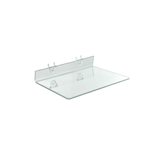 13.5"W x 8"D Clear Acrylic Shelf for Pegboard or Slatwall, PK4